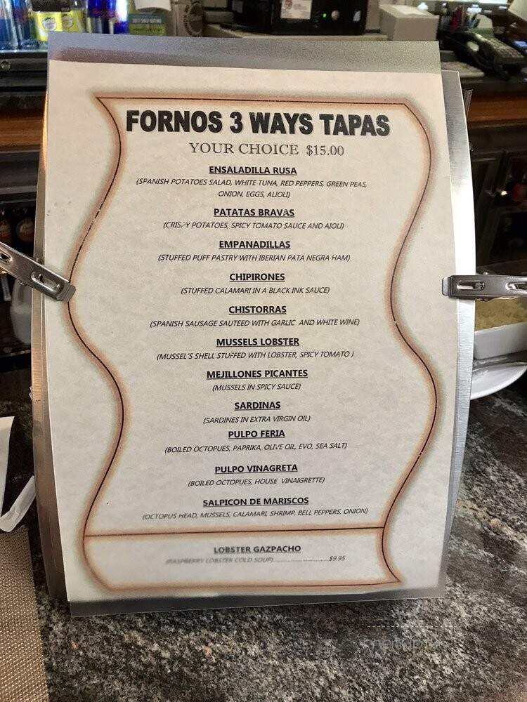 Forno's Of Spain Restaurant - Newark, NJ menu_pic
