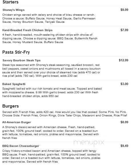 Shoney's - Hartsville, SC menu_pic