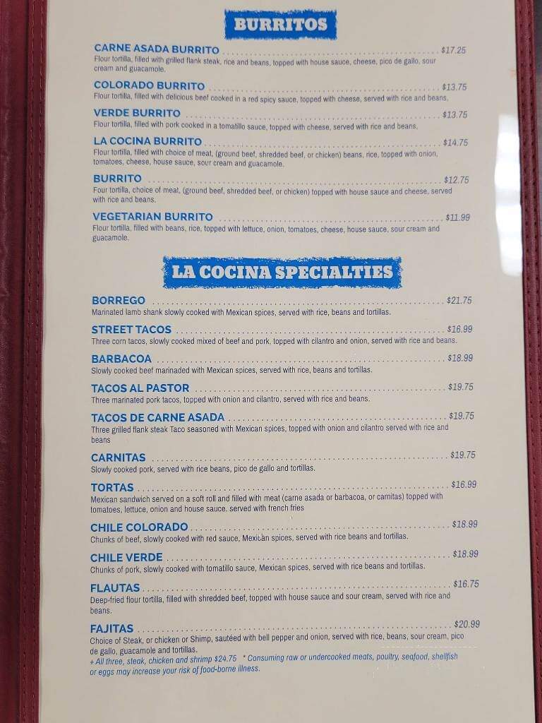 La Cocina - Great Falls, MT menu_pic