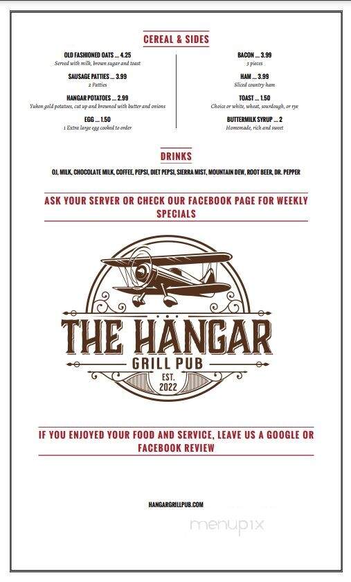 The Hangar Grill Pub - La Crosse, IN