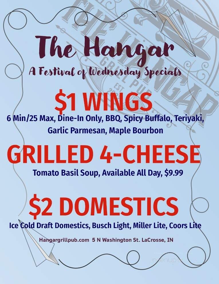 The Hangar Grill Pub - La Crosse, IN