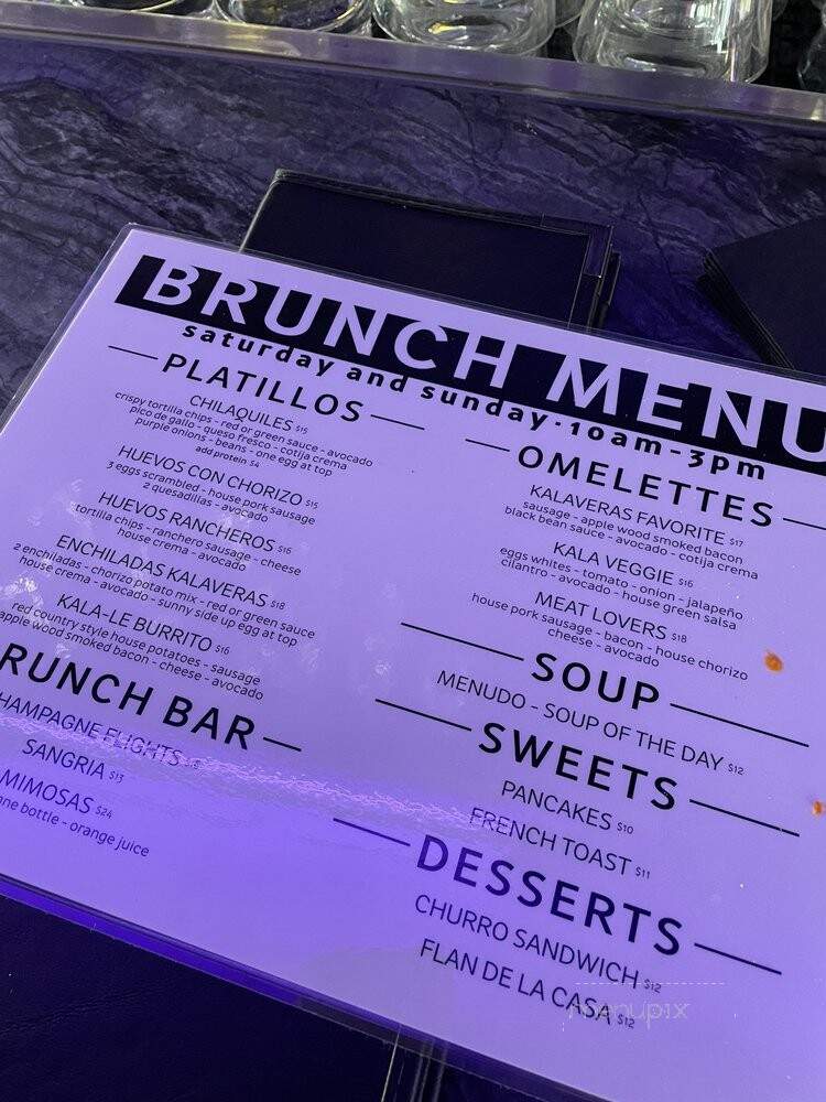 Kalaveras - Marina del Rey, CA menu_pic