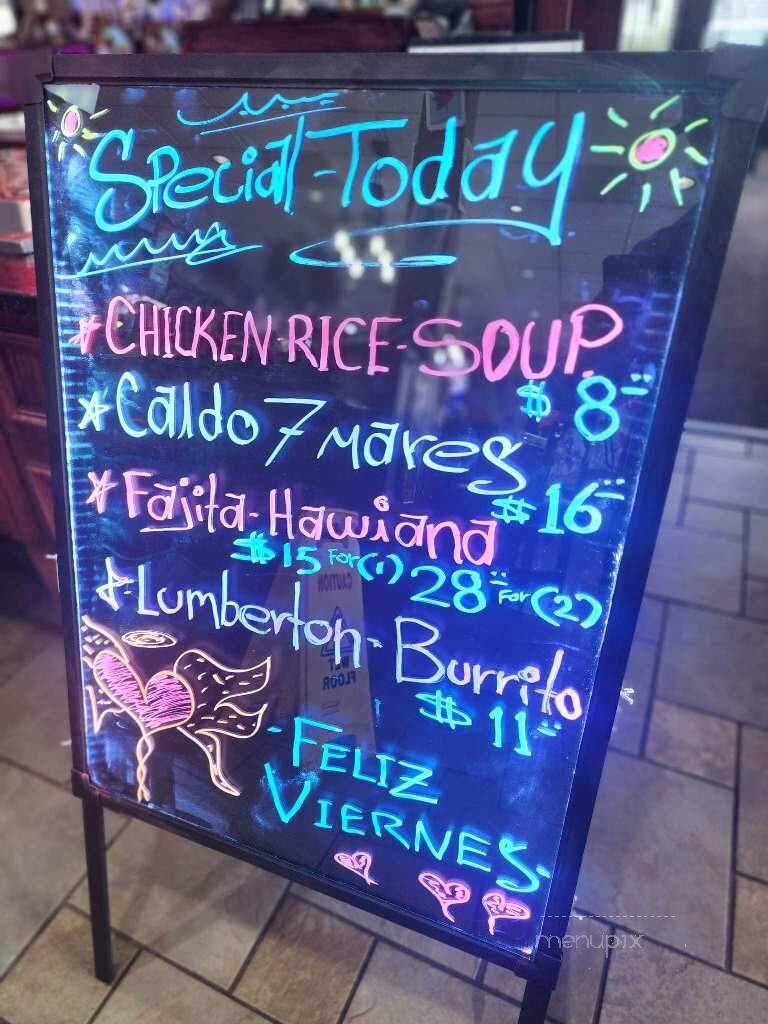 La Patrona Bar and Grill - Lumberton, NC menu_pic