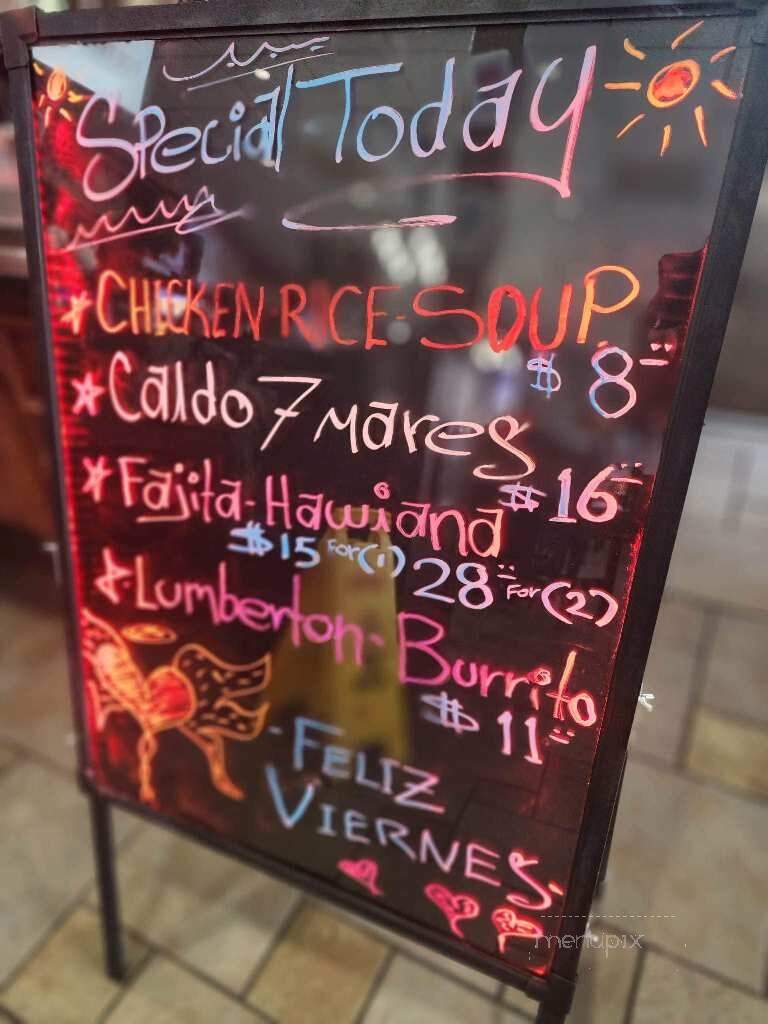 La Patrona Bar and Grill - Lumberton, NC menu_pic