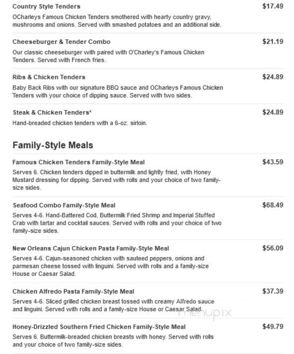 O'Charley's - Hopkinsville, KY menu_pic