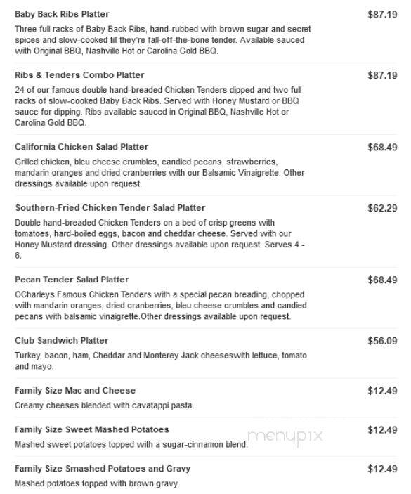 O'Charley's - Hopkinsville, KY menu_pic