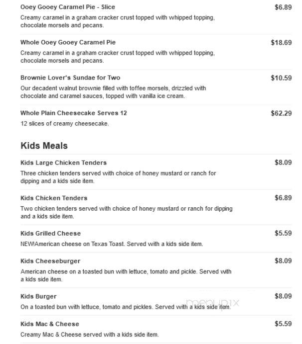 O'Charley's - Hopkinsville, KY menu_pic