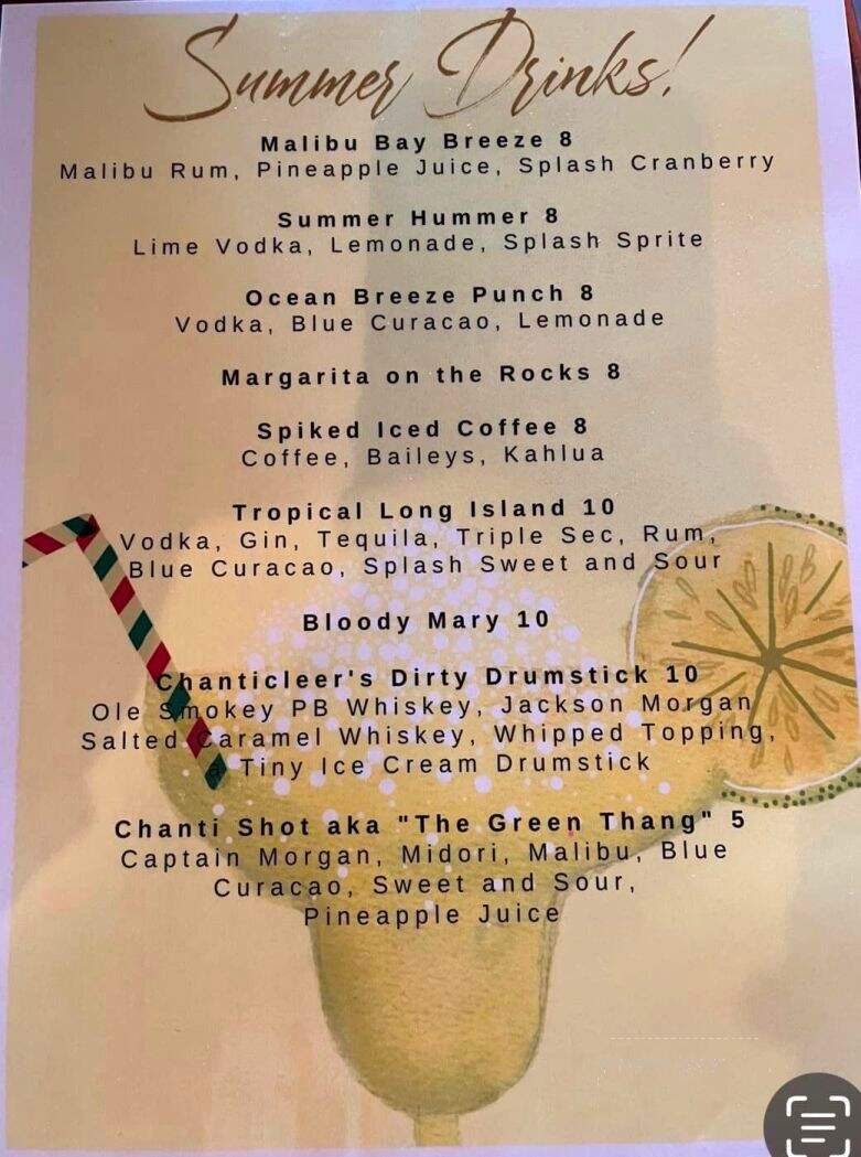 Chanticleer Inn - Eagle River, WI menu_pic