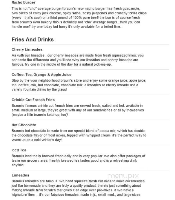 Braum's Ice Cream & Dairy - Rogers, AR menu_pic
