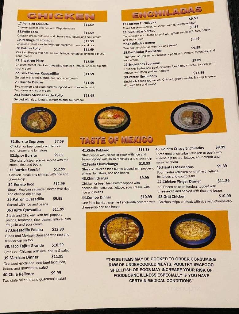 El Patron - Columbus, MS menu_pic