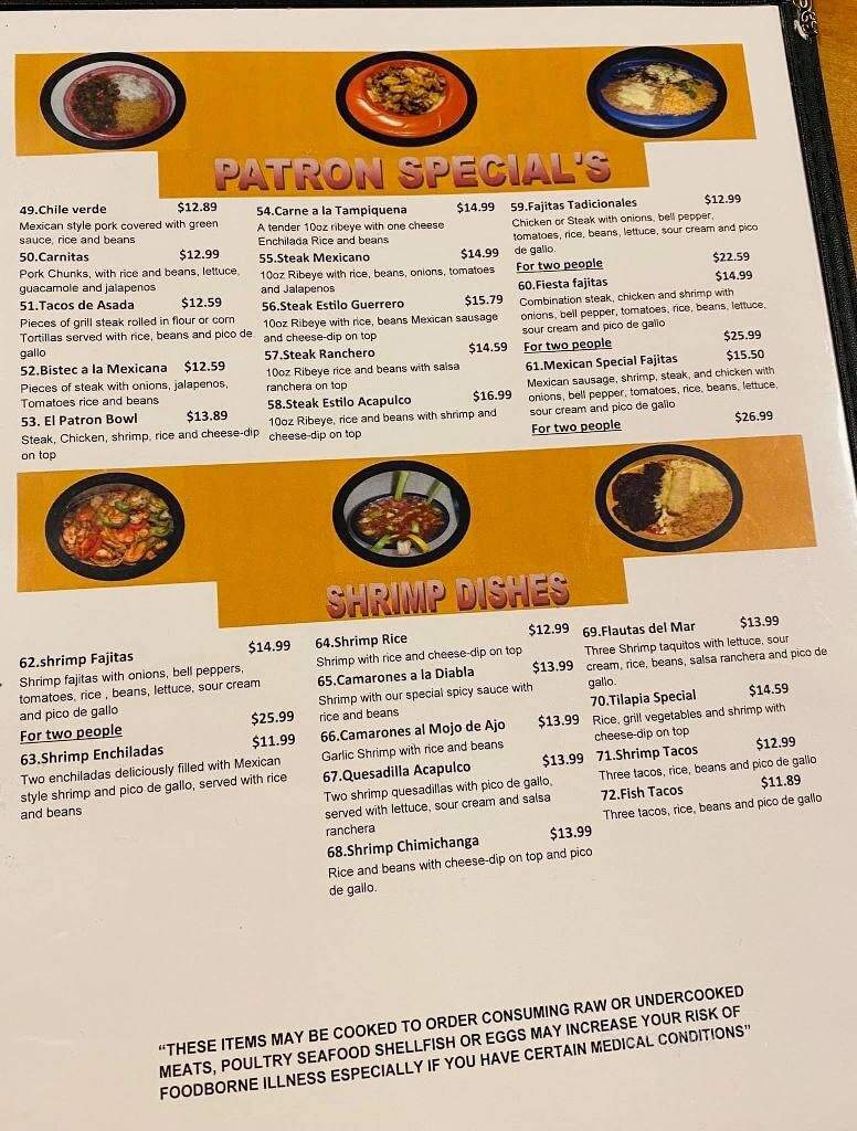 El Patron - Columbus, MS menu_pic