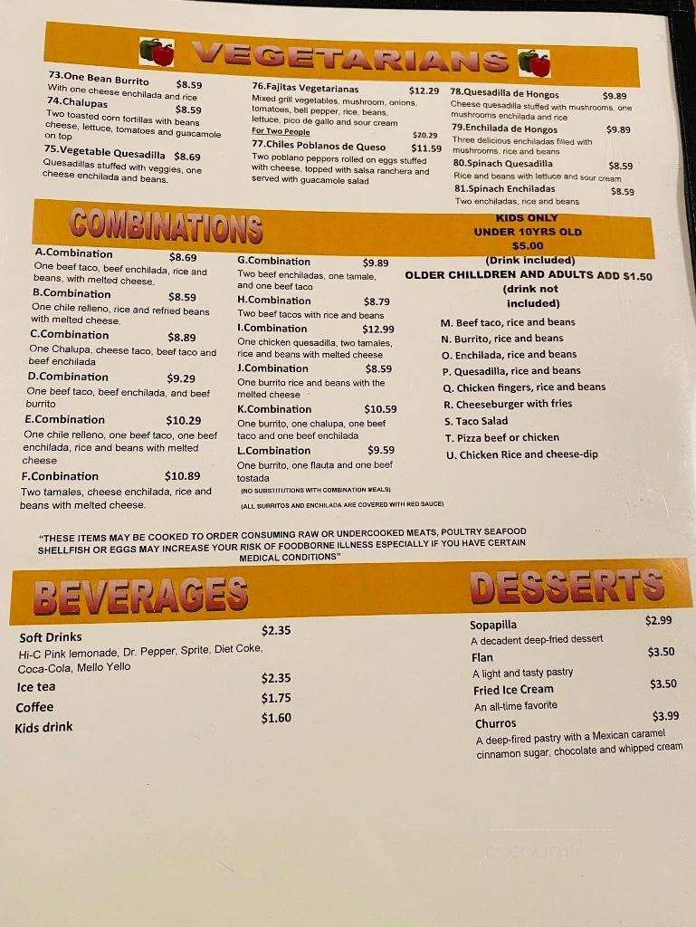 El Patron - Columbus, MS menu_pic