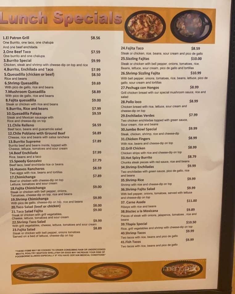 El Patron - Columbus, MS menu_pic