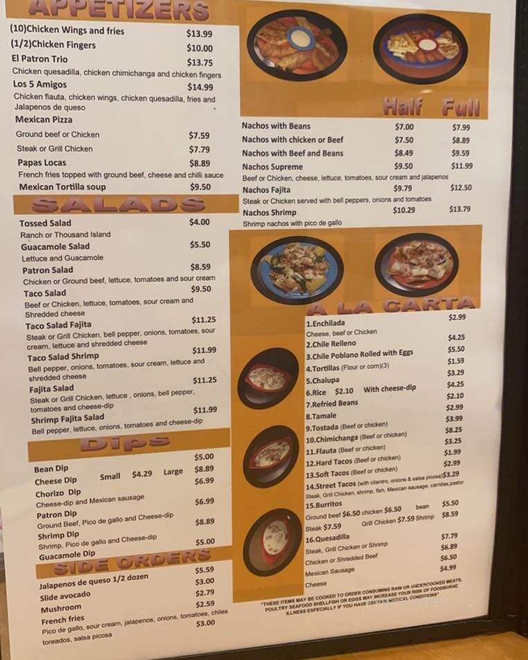 El Patron - Columbus, MS menu_pic