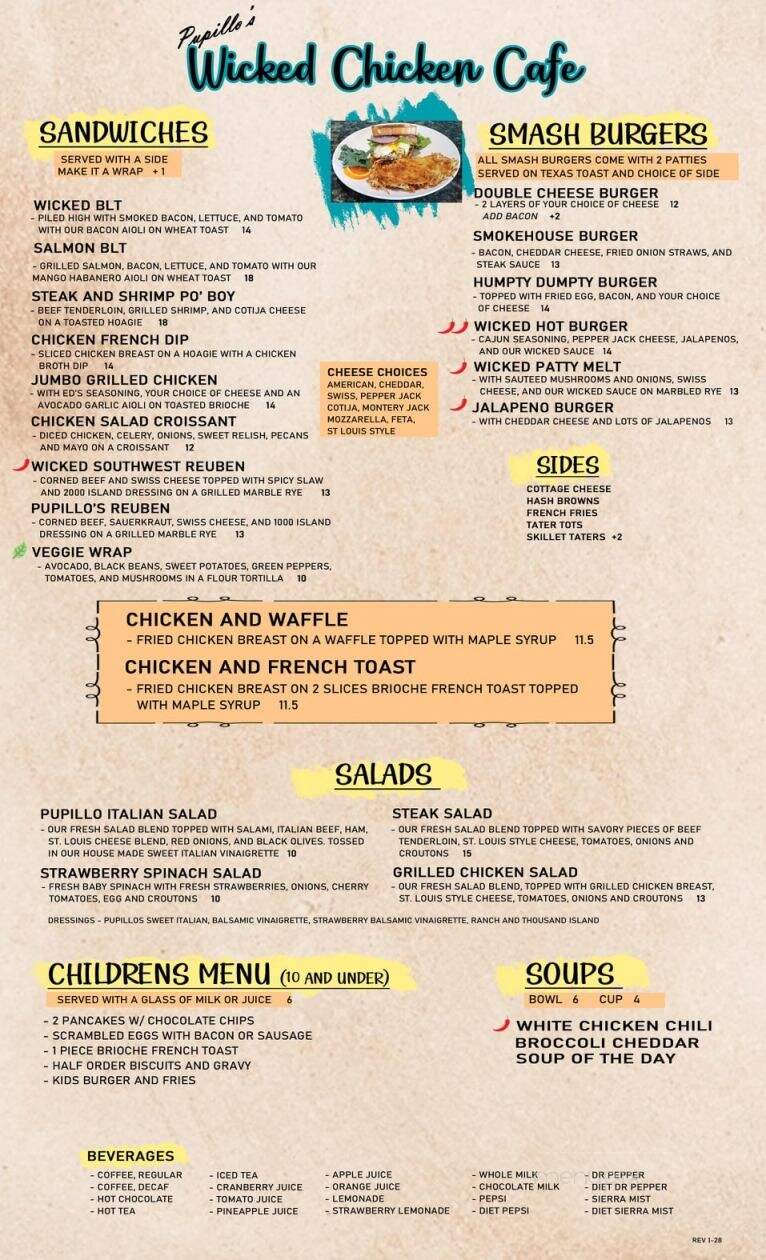 Pupillo's Wicked Chicken Cafe - High Ridge, MO menu_pic