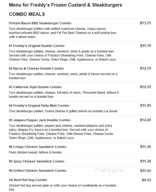 Freddy's Frozen Custard & Steakburgers - Saint Joseph, MO menu_pic