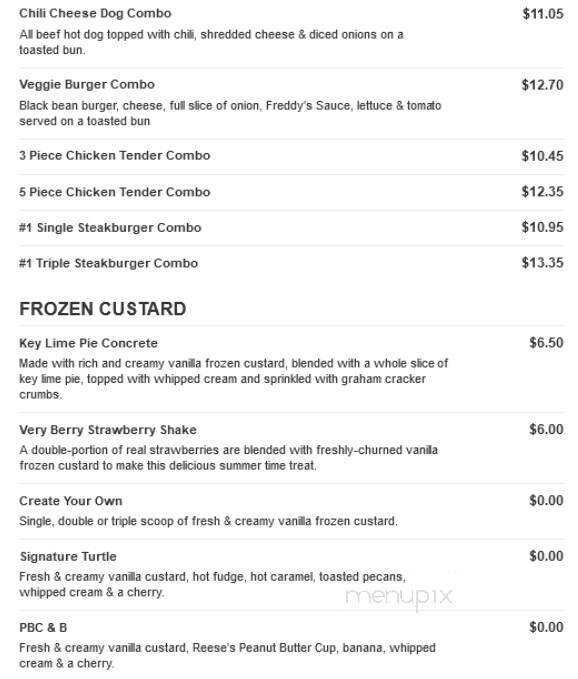 Freddy's Frozen Custard & Steakburgers - Saint Joseph, MO menu_pic