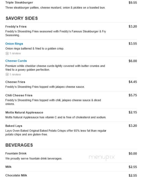 Freddy's Frozen Custard & Steakburgers - Saint Joseph, MO menu_pic