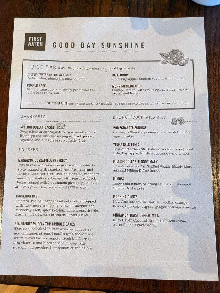 First Watch - Canton, MI menu_pic