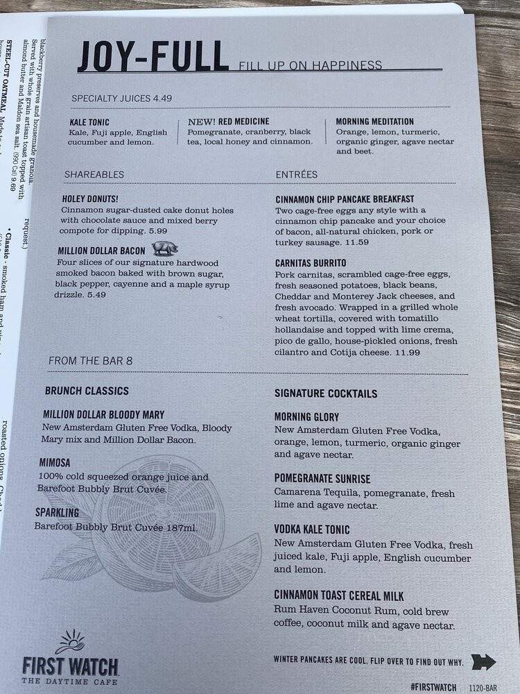 First Watch - Ponte Vedra, FL menu_pic
