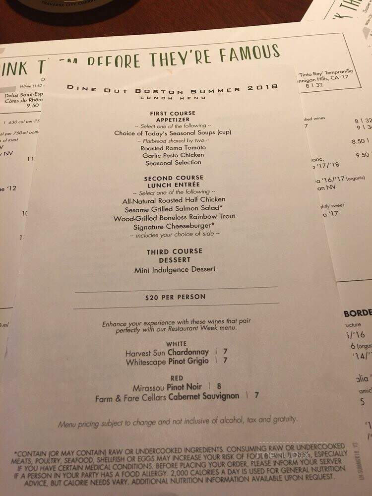 Seasons 52 - Burlington, MA menu_pic