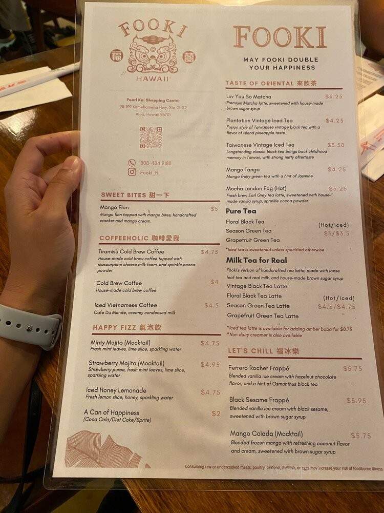 Fooki - Aiea, HI menu_pic