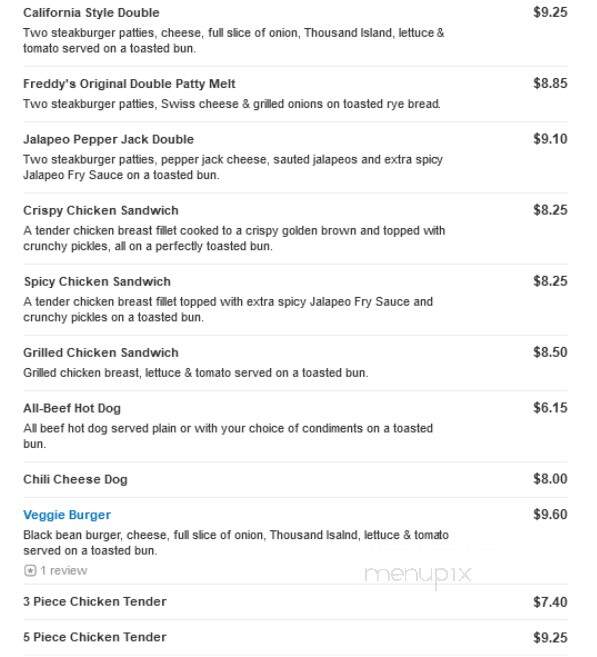 Freddy's Frozen Custard & Steakburgers - Jackson, TN menu_pic