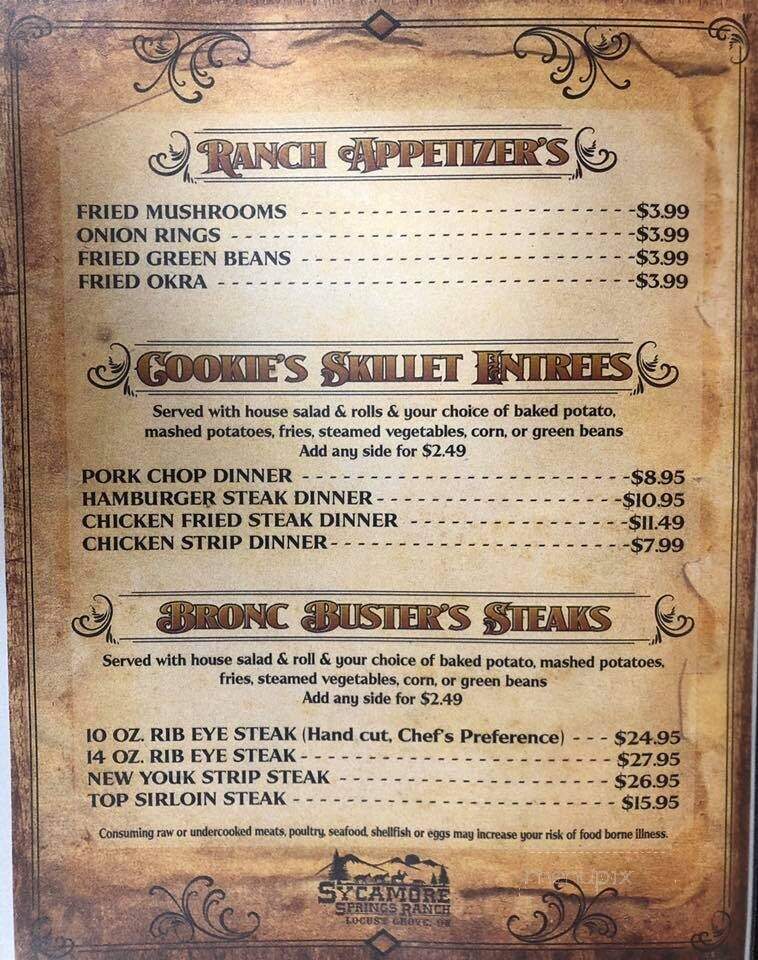 Chuck Wagon Cafe - Locust Grove, OK menu_pic