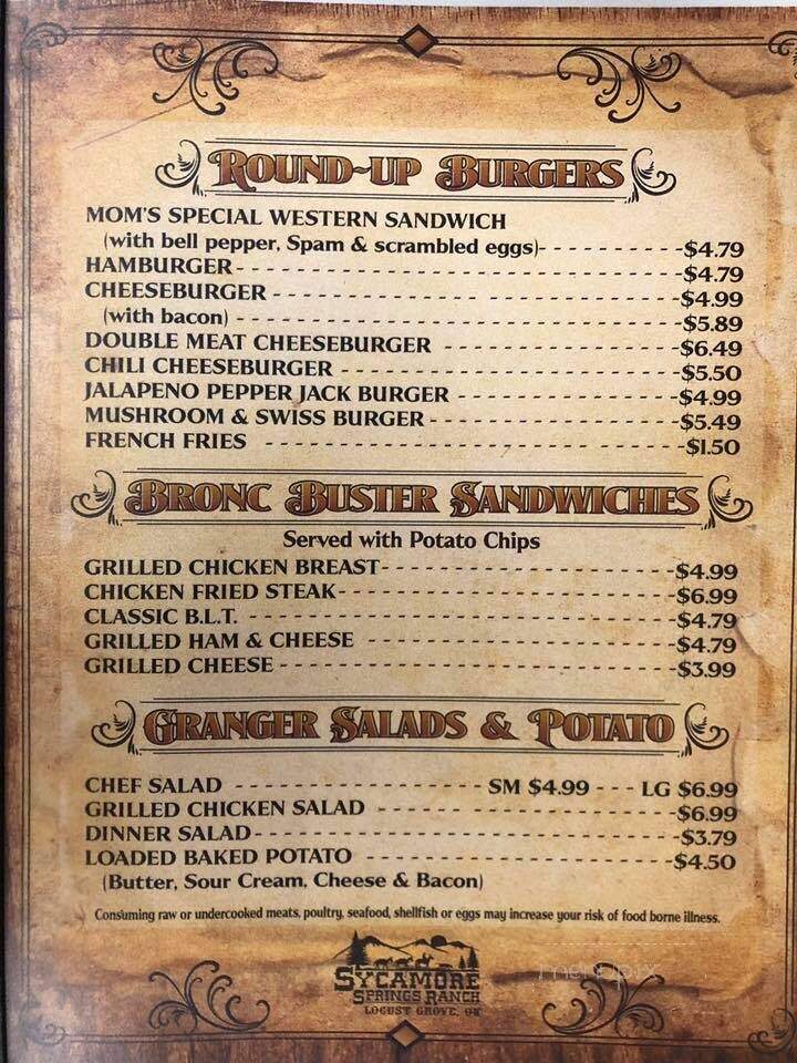 Chuck Wagon Cafe - Locust Grove, OK menu_pic