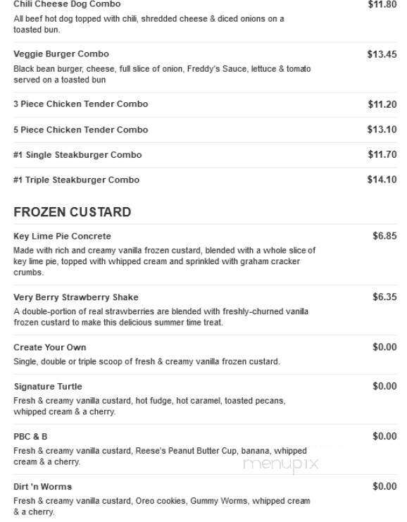 Freddy's Frozen Custard & Steakburgers - Streetsboro, OH menu_pic