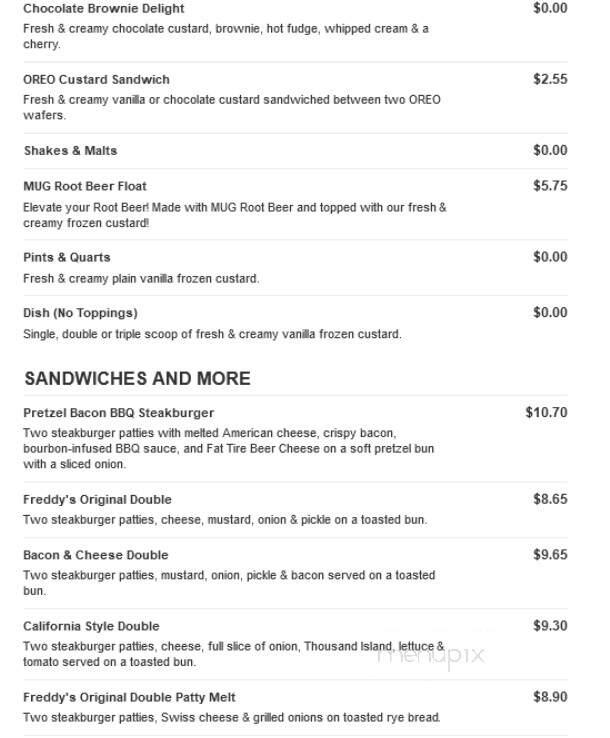 Freddy's Frozen Custard & Steakburgers - Streetsboro, OH menu_pic