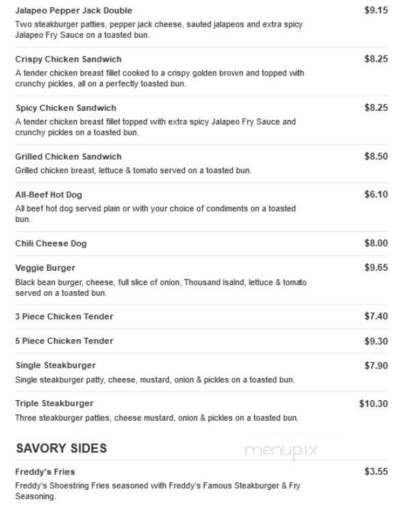 Freddy's Frozen Custard & Steakburgers - Streetsboro, OH menu_pic