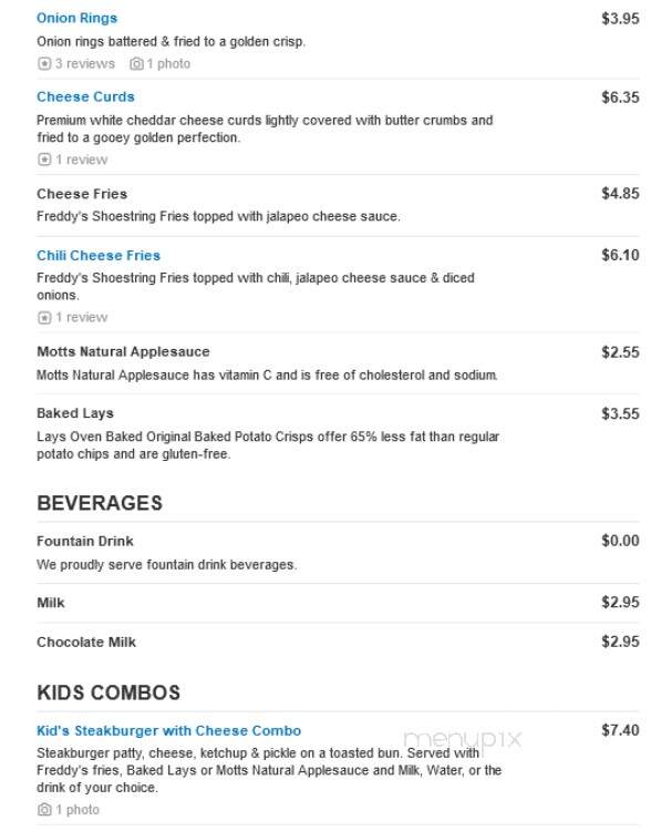 Freddy's Frozen Custard & Steakburgers - Streetsboro, OH menu_pic