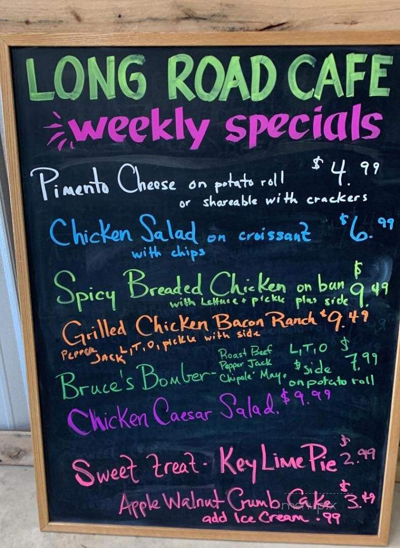 Long Road Cafe - Crossville, TN menu_pic