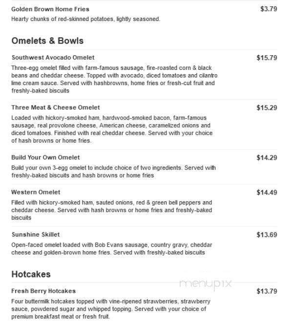 Bob Evans Restaurant - Gallipolis, OH menu_pic