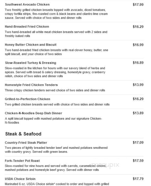 Bob Evans Restaurant - Gallipolis, OH menu_pic