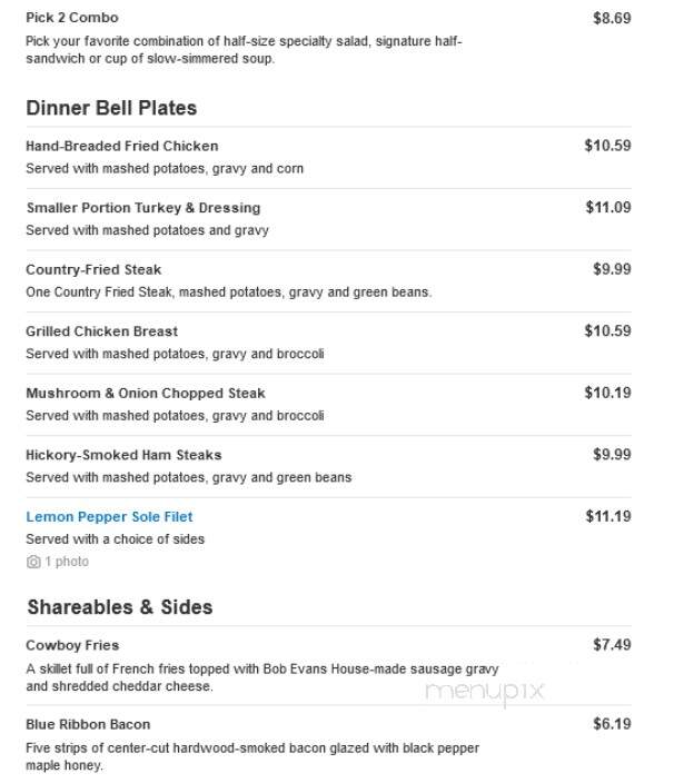 Bob Evans Restaurant - Gallipolis, OH menu_pic