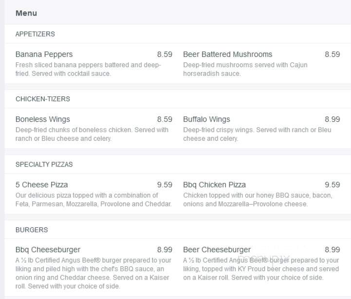Gillum's - Richmond, KY menu_pic