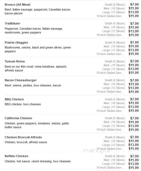 Pizza Ranch - Brookings, SD menu_pic