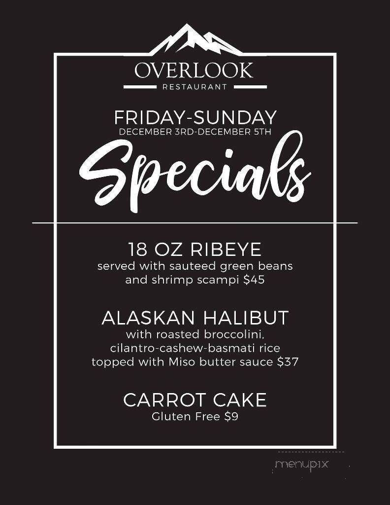 Overlook Restaurant - Heber City, UT menu_pic