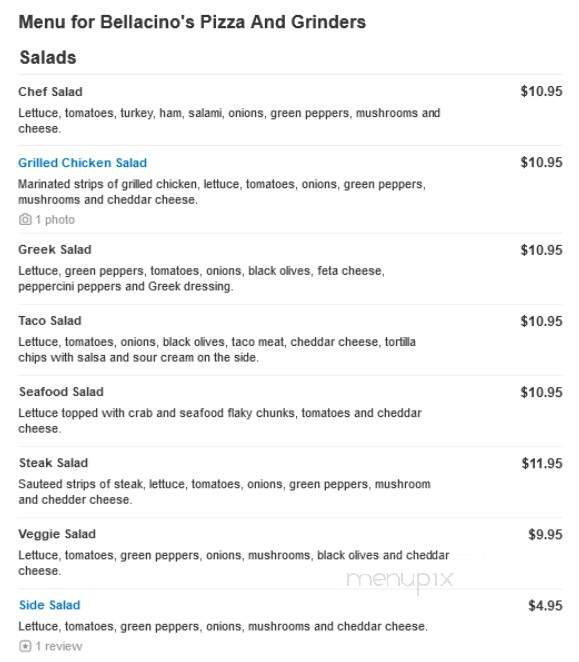 Bellacino's Pizza and Grinders - Muskegon, MI menu_pic