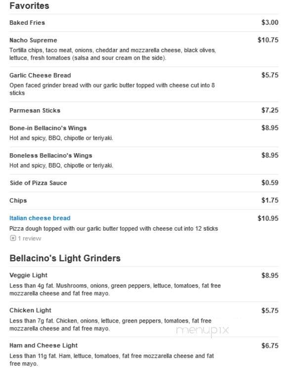 Bellacino's Pizza and Grinders - Muskegon, MI menu_pic