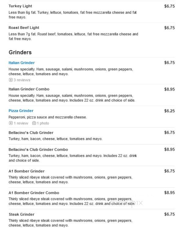Bellacino's Pizza and Grinders - Muskegon, MI menu_pic