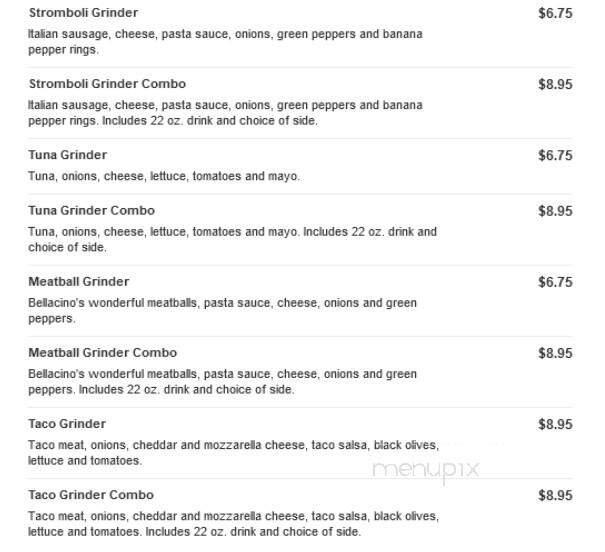 Bellacino's Pizza and Grinders - Muskegon, MI menu_pic