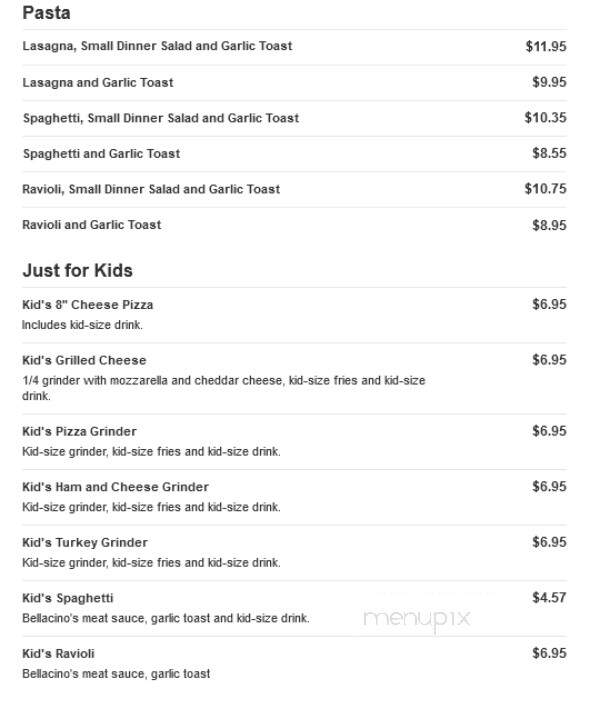 Bellacino's Pizza and Grinders - Muskegon, MI menu_pic