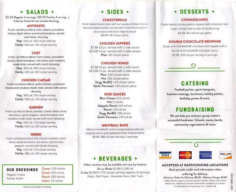 Marco's Pizza - Mentor On The Lake, OH menu_pic