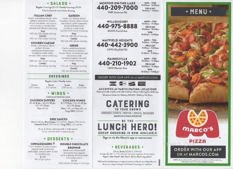 Marco's Pizza - Mentor On The Lake, OH menu_pic