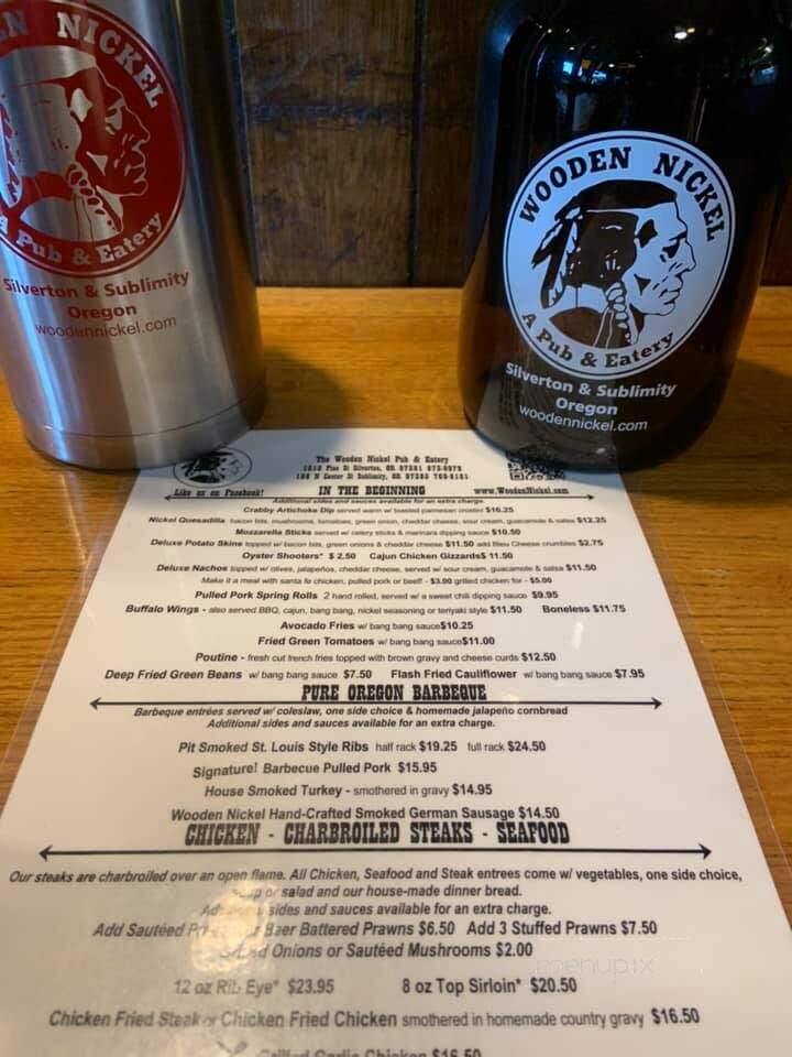 Wooden Nickel Pub & Eatery - Sublimity, OR menu_pic