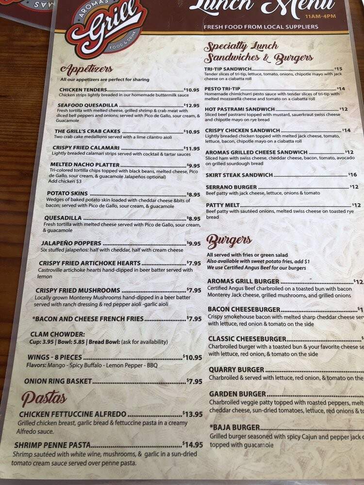 Aromas Grill - Aromas, CA menu_pic