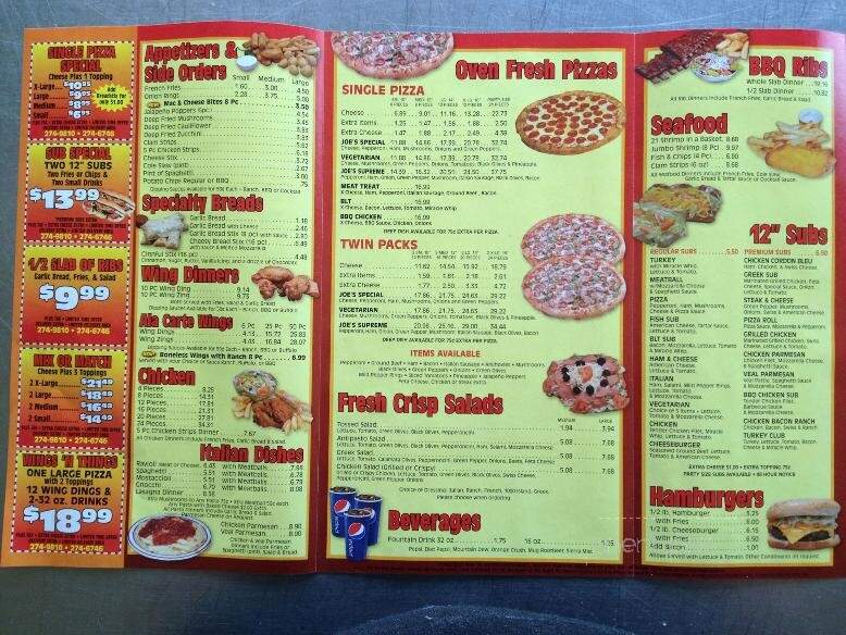 Joe and Reno's Pizzeria - Dearborn, MI menu_pic